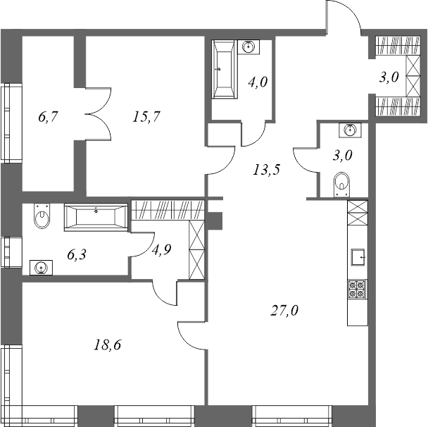 Futurist, план квартиры №124